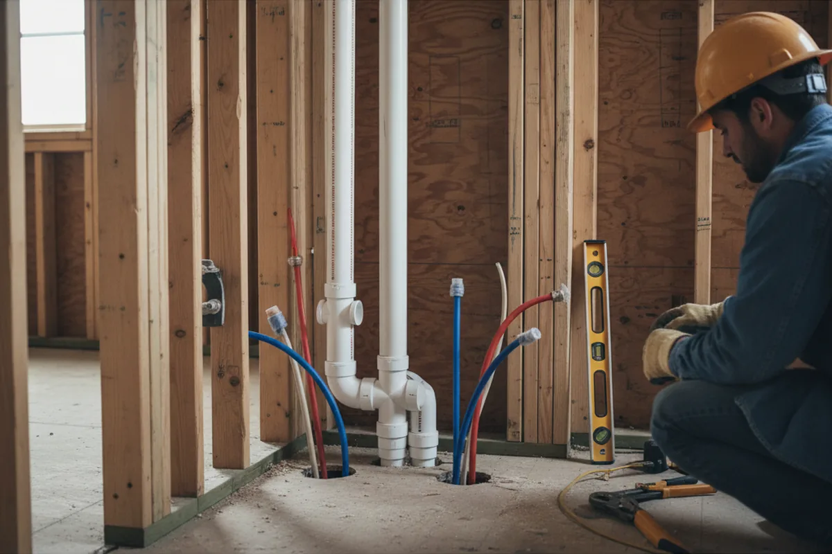 Drain and supply rough-in during Toilet Repair and Installation in Grafton